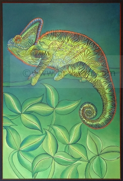 Chameleon "Grün" | 2013 | Badia Azabo 180x120cm | Acryl auf Leinwand mit Schattenfugenrahmen | Unikat | signiert
