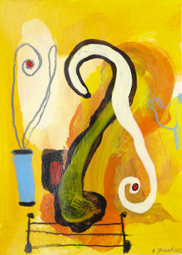 Zeichnung 15 | 2022 | Hannes Steinert | Mischtechnik 15 x 21 cm | gerahmt 30 x 40 cm Mischtechnik auf Papier gerahmt mit Passepartout und Holzrahmen