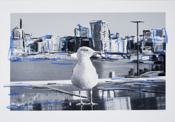 ONE DAY | HELSINKI No19 | Ralf Wehrle und Uwe Frank Mixed Media - Fine - Art - Print mit Kreide ca. 40 x 60 cm | gerahmt 60 x 80  Unikat | signiert  