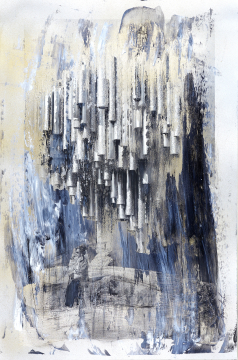 ONE DAY | HELSINKI No20 | Ralf Wehrle und Uwe Frank Mixed Media - Fine - Art - Print mit Kreide ca. 40 x 60 cm | gerahmt 60 x 80  Unikat | signiert