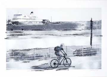 ONE DAY | HELSINKI No22 | Ralf Wehrle und Uwe Frank Mixed Media - Fine - Art - Print mit Kreide ca. 40 x 60 cm | gerahmt 60 x 80  Unikat | signiert
