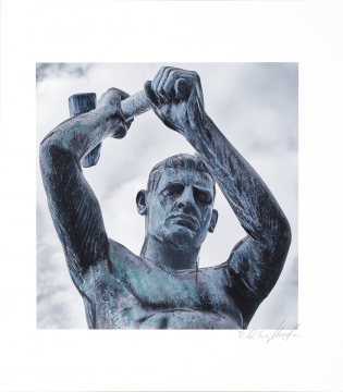 ONE DAY | HELSINKI No24 | Ralf Wehrle und Uwe Frank Mixed Media - Fine - Art - Print mit Kreide ca. 16,5x16,5 cm | gerahmt 30x30 cm mit Passepartout und Holzrahmen  Original | Unikat | signiert