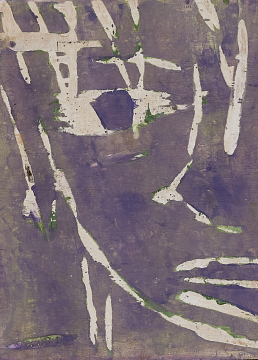 "Face" 2025 | painted woodcut | Rolant de Beer ca.35x25cm | in Holz eingearbeitete Gesichter Holztafeln und Farbe