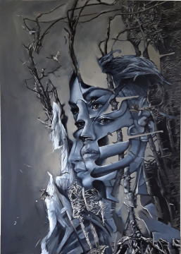 "Mary in the Woods"  | ca.88x130cm | Sven Ballenthin Öl auf Aludibond