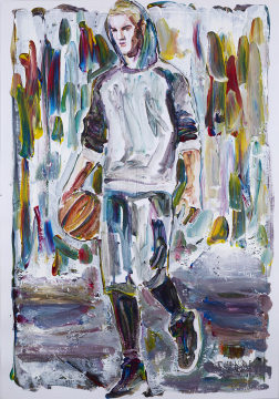 Nr.434_A4 | 2024 | Frank Lorenz | Original ca. 20x29 | gerahmt 50x40cm mit weissem oder schwarzem Holzrahmen und weissem Passepartout Acryl | Mischtechnik auf Papier