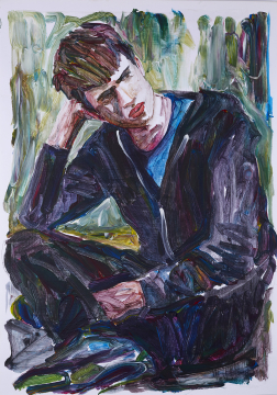 Nr.435_A4 | 2024 | Frank Lorenz | Original ca. 20x29 | gerahmt 50x40cm mit weissem oder schwarzem Holzrahmen und weissem Passepartout Acryl | Mischtechnik auf Papier