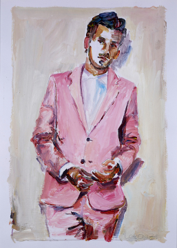 Nr.436_A4 | 2024 | Frank Lorenz | Original ca. 20x29 | gerahmt 50x40cm mit weissem oder schwarzem Holzrahmen und weissem Passepartout Acryl | Mischtechnik auf Papier