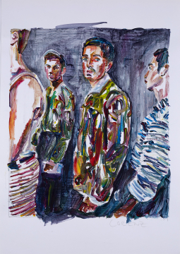 Nr.437_A4 | 2024 | Frank Lorenz | Original ca. 20x29 | gerahmt 50x40cm mit weissem oder schwarzem Holzrahmen und weissem Passepartout Acryl | Mischtechnik auf Papier