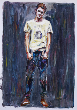 Nr.442_A4 | 2024 | Frank Lorenz | Original ca. 20x29 | gerahmt 50x40cm mit weissem oder schwarzem Holzrahmen und weissem Passepartout Acryl | Mischtechnik auf Papier