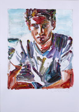 Nr.446_A4 | 2024 | Frank Lorenz | Original ca. 20x29 | gerahmt 50x40cm mit weissem oder schwarzem Holzrahmen und weissem Passepartout Acryl | Mischtechnik auf Papier