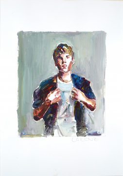 Nr.448_A5 | 2024 | Frank Lorenz | Original ca. 15x20 | gerahmt 24x30cm  mit weissem oder schwarzem Holzrahmen und weissem Passepartout Acryl | Mischtechnik  auf Papier