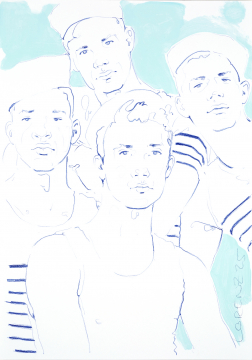 Nr.455_A4 | 2025 | Frank Lorenz | Original ca. 20x29 | gerahmt 50x40cm mit weissem oder schwarzem Holzrahmen und weissem Passepartout Acryl | Mischtechnik auf Papier