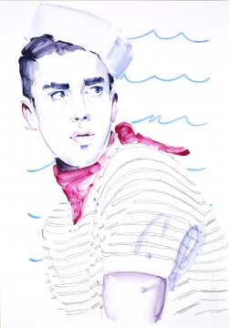 Nr.468_A4 | 2025 | Frank Lorenz | Original ca. 20x29 | gerahmt 50x40cm mit weissem oder schwarzem Holzrahmen und weissem Passepartout Acryl | Mischtechnik auf Papier