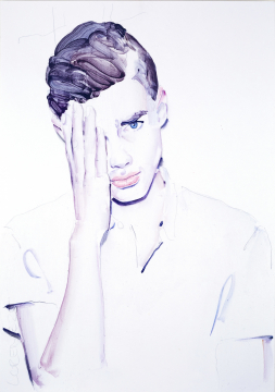 Nr.472_A4 | 2025 | Frank Lorenz | Original ca. 20x29 | gerahmt 50x40cm mit weissem oder schwarzem Holzrahmen und weissem Passepartout Acryl | Mischtechnik auf Papier