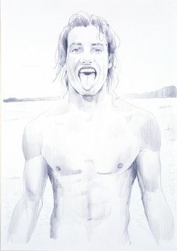 Nr.474_A4 | 2024 | Frank Lorenz | Original ca. 20x29 | gerahmt 50x40cm mit weissem oder schwarzem Holzrahmen und weissem Passepartout Acryl | Mischtechnik auf Papier