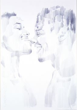 Nr.480_A4 | 2025 | Frank Lorenz | Original ca. 20x29 | gerahmt 50x40cm mit weissem oder schwarzem Holzrahmen und weissem Passepartout Bleistift | Mischtechnik auf Papier