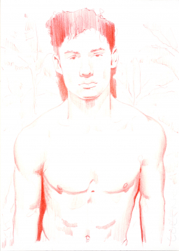 Nr.482_A4 | 2025 | Frank Lorenz | Original ca. 20x29 | gerahmt 50x40cm mit weissem oder schwarzem Holzrahmen und weissem Passepartout Buntstift | Mischtechnik auf Papier