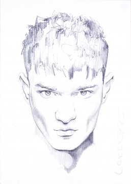 Nr.484_A5 | 2025 | Frank Lorenz | Original ca. 15x20 | gerahmt 24x30cm  mit weissem oder schwarzem Holzrahmen und weissem Passepartout Bleistift | Mischtechnik  auf Papier