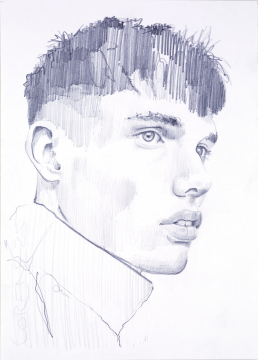 Nr.487_A5 | 2025 | Frank Lorenz | Original ca. 15x20 | gerahmt 24x30cm  mit weissem oder schwarzem Holzrahmen und weissem Passepartout Bleistift | Mischtechnik  auf Papier