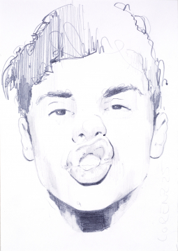 Nr.489_A5 | 2025 | Frank Lorenz | Original ca. 15x20 | gerahmt 24x30cm  mit weissem oder schwarzem Holzrahmen und weissem Passepartout Bleistift | Mischtechnik  auf Papier