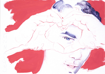 Nr.493_A5 | 2025 | Frank Lorenz | Original ca. 15x20 | gerahmt 24x30cm  mit weissem oder schwarzem Holzrahmen und weissem Passepartout Acryl | Mischtechnik  auf Papier