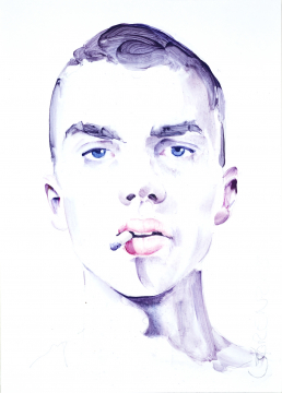 Nr.497_A5 | 2025 | Frank Lorenz | Original ca. 15x20 | gerahmt 24x30cm  mit weissem oder schwarzem Holzrahmen und weissem Passepartout Acryl | Mischtechnik  auf Papier