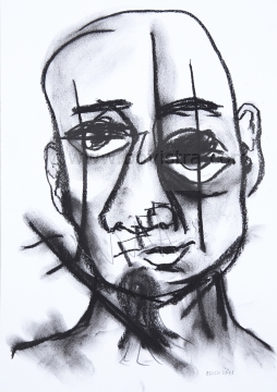 Gesichter 1 | 2011 |  30x40 cm | Oliver Sich  30x40 cm | gerahmt Kreide auf Papier 