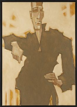Captain Stand | Nathan Richardson | Öl auf Leinwand 70x50 mit schwarzem Schattenfugenrahmen aus Holz