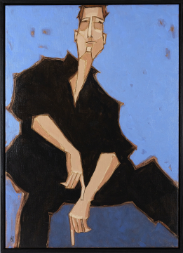 Waiting for the go | Nathan Richardson | Öl auf Leinwand 70x50cm mit schwarzem Schattenfugenrahmen aus Holz