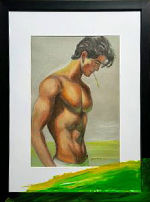"Gardener" 23x30cm | Dirk Uhde Mixed Media auf Papier, gerahmt 40x30cm