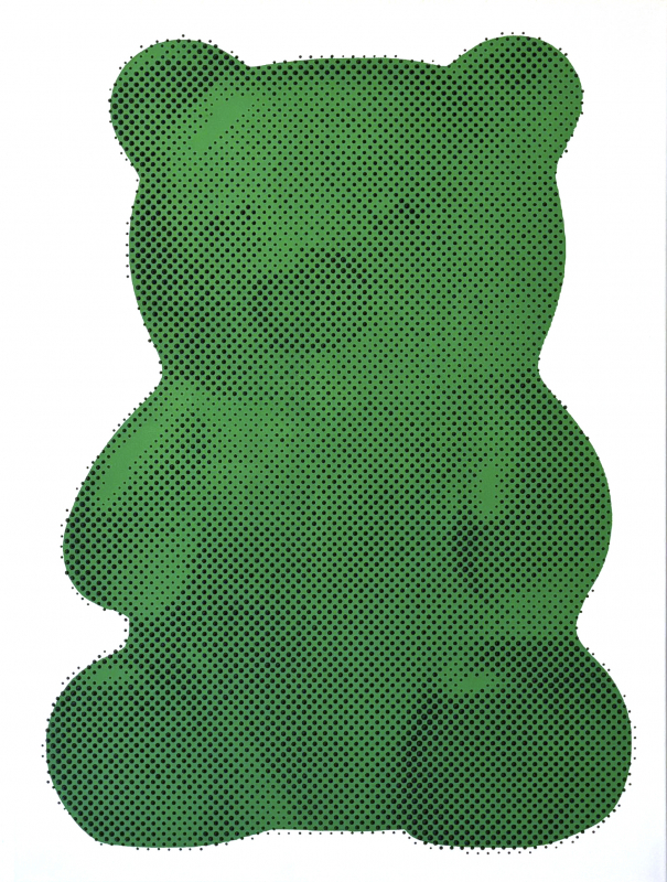 "Ohne Titel" - Bär Grün | 2024 | Jarrad Arthur Mischtechnik auf Leinwand | gerahmt 80x60cm