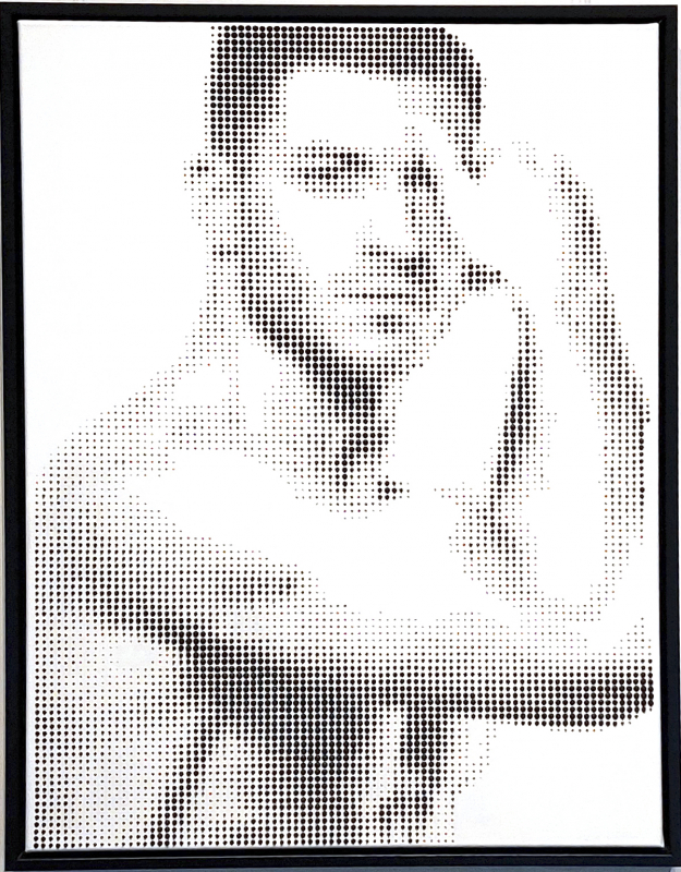 "Ohne Titel" Mann 1 | 2025 | Jarrad Arthur Mischtechnik auf Leinwand 80x60cm gerahmt, schwarz