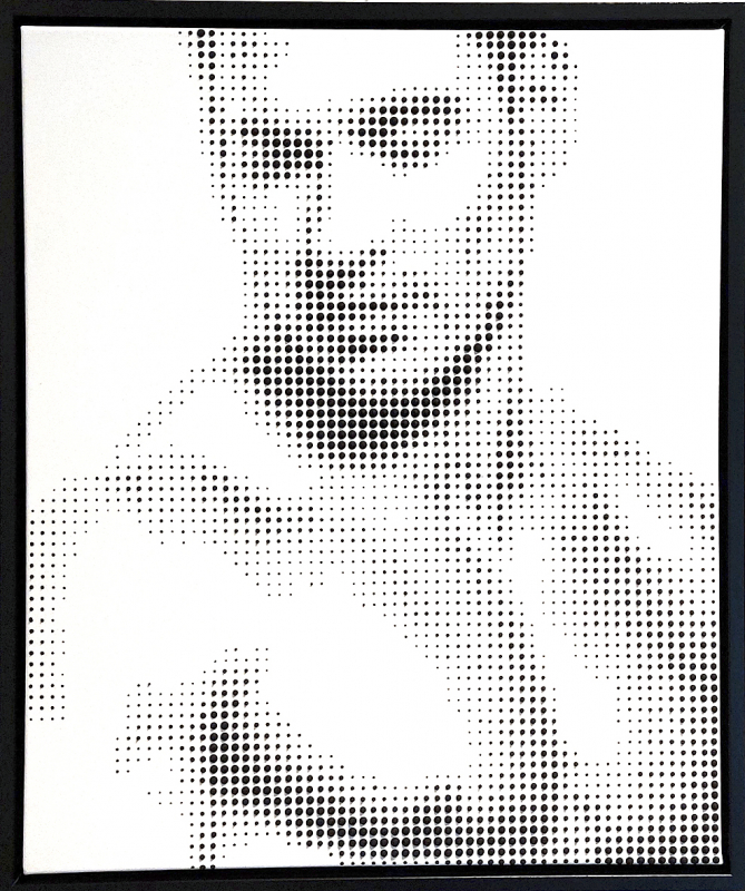 "Ohne Titel" Mann Chest | 2025 | Jarrad Arthur Mischtechnik auf Leinwand 60x50cm gerahmt, schwarz