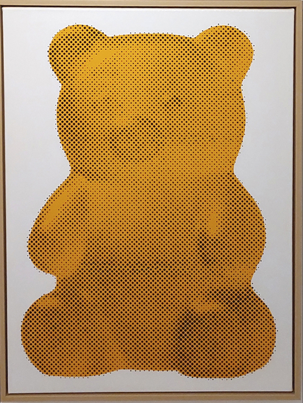 "Ohne Titel" - Bär Orange | 2024| Jarrad Arthur Mischtechnik auf Leinwand | gerahmt 80x60cm