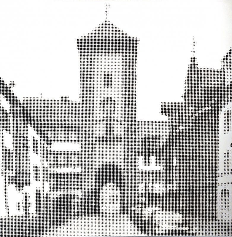 "Villingen | Riettor" | 2025 | Jarrad Arthur Mischtechnik auf Leinwand 100x100cm gerahmt, schwarz