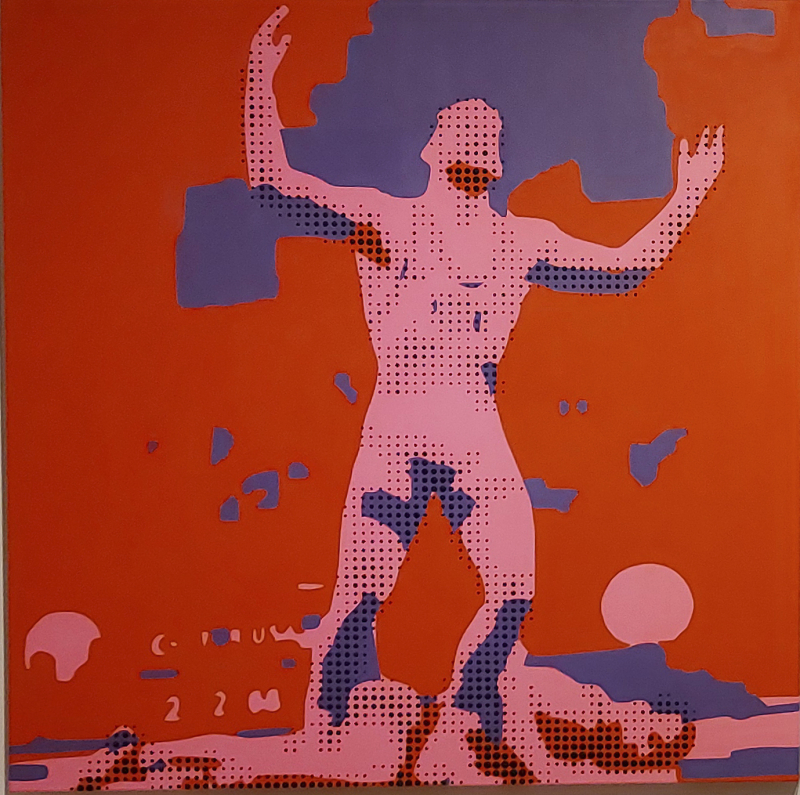 "Tombé" - Ringer Rot | 2024| Jarrad Arthur Mischtechnik auf Leinwand  100x100cm