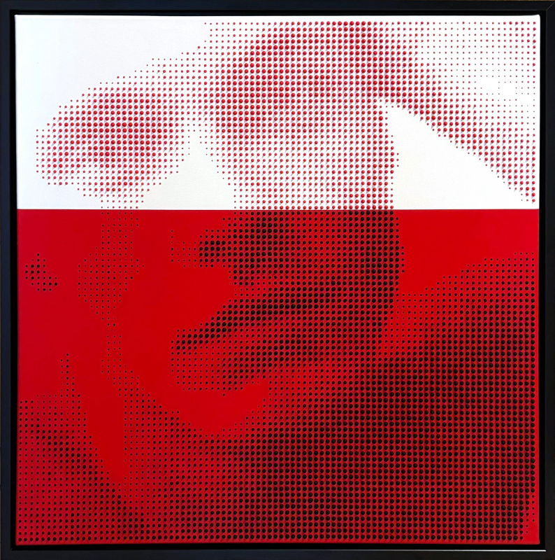 "Zwiespalt" | 2025 | Jarrad Arthur Mischtechnik auf Leinwand | gerahmt  60x60cm