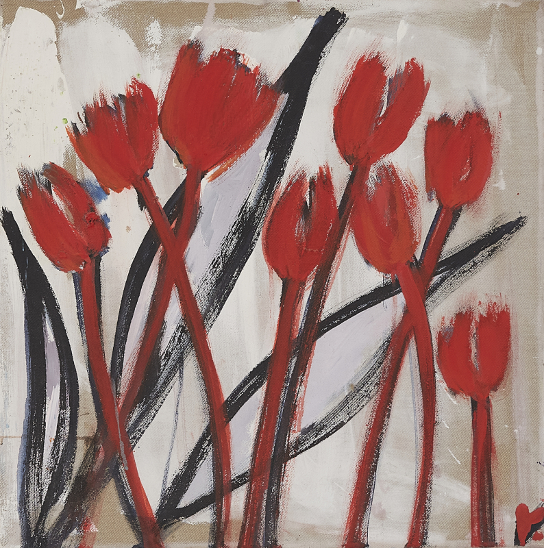 "Tulips" 2012 | Rolant de Beer 60x60cm Acryl auf Leinwand