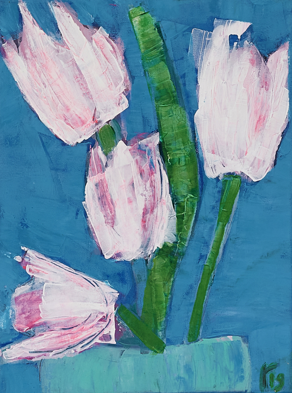 "Tulips" 2019 | Rolant de Beer 40x30cm Acryl auf Leinwand