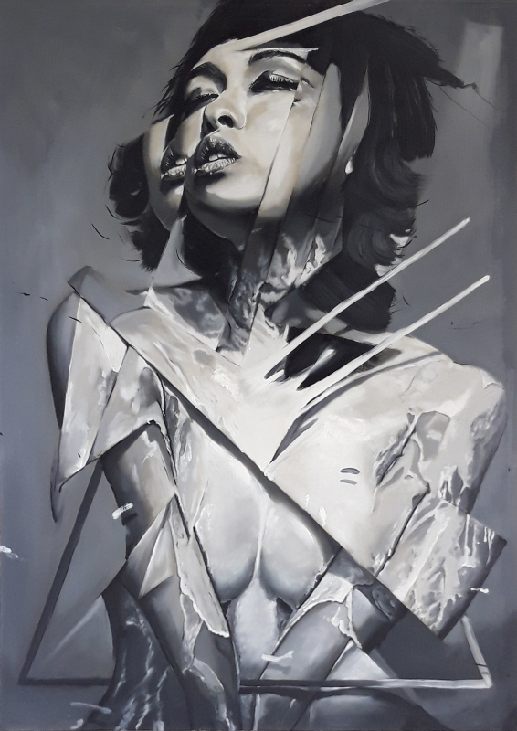 "Amanda Chengyl"  | ca.88x130cm | Sven Ballenthin Öl auf Aludibond