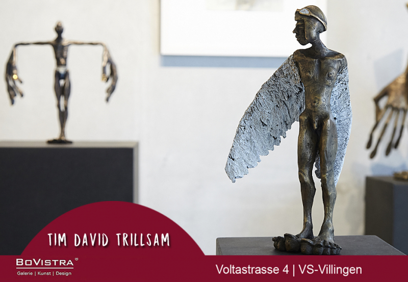 BRUCHPILOT | Jubiläumsausgabe |  Tim David Trillsam Bronze, Flügel patiniert Größe ca. 80 cm | ca. 30kg | Abbildung ähnlich Auflage 7 + 2 E.A