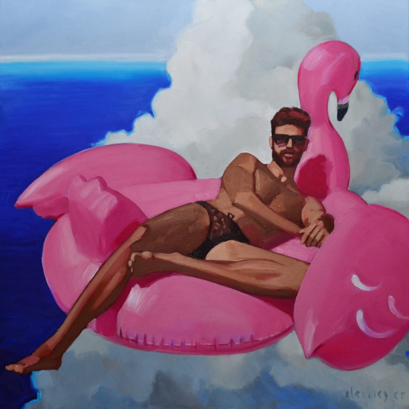 "L' aventura 1" 100x100cm | Alex Biegler | Öl auf Leinwand