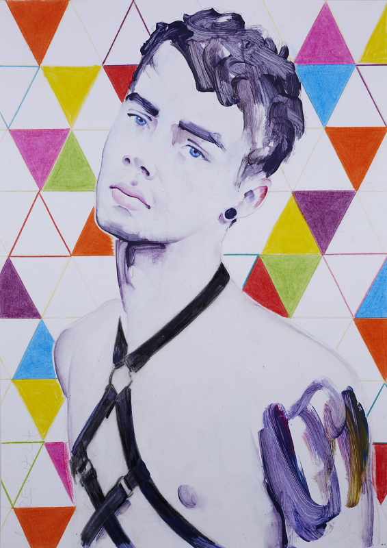 Nr.429_A4 | 2024 | Frank Lorenz | Original ca. 20x29 | gerahmt 50x40cm mit weissem oder schwarzem Holzrahmen und weissem Passepartout Acryl | Mischtechnik auf Papier