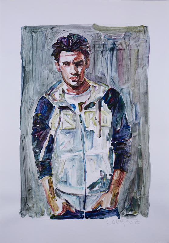 Nr.433_A4 | 2024 | Frank Lorenz | Original ca. 20x29 | gerahmt 50x40cm mit weissem oder schwarzem Holzrahmen und weissem Passepartout Acryl | Mischtechnik auf Papier