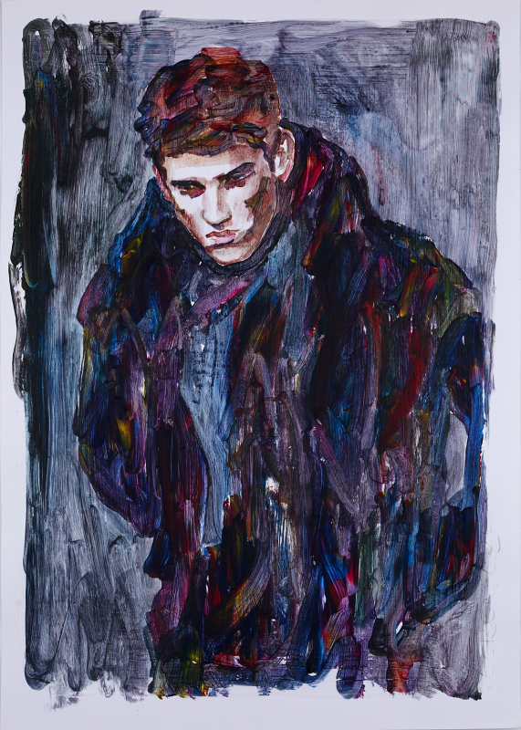 Nr.438_A4 | 2024 | Frank Lorenz | Original ca. 20x29 | gerahmt 50x40cm mit weissem oder schwarzem Holzrahmen und weissem Passepartout Acryl | Mischtechnik auf Papier