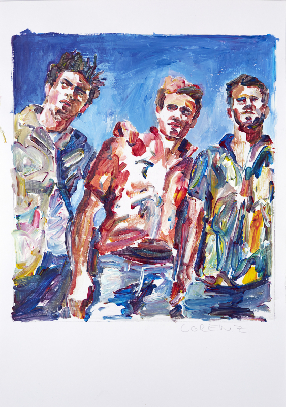 Nr.441_A4 | 2024 | Frank Lorenz | Original ca. 20x29 | gerahmt 50x40cm mit weissem oder schwarzem Holzrahmen und weissem Passepartout Acryl | Mischtechnik auf Papier
