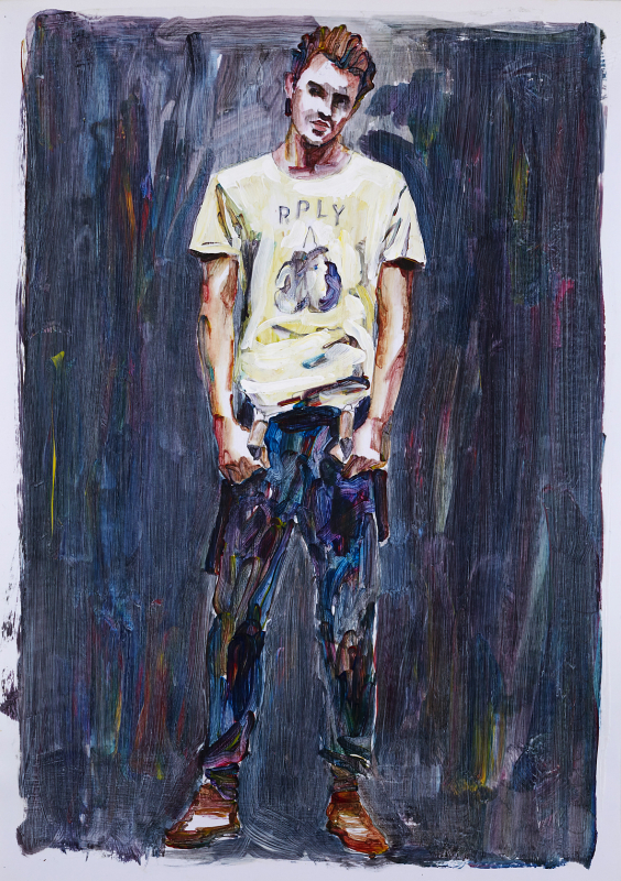 Nr.442_A4 | 2024 | Frank Lorenz | Original ca. 20x29 | gerahmt 50x40cm mit weissem oder schwarzem Holzrahmen und weissem Passepartout Acryl | Mischtechnik auf Papier