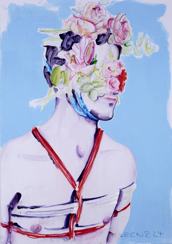 Nr.449_A4 | 2024 | Frank Lorenz | Original ca. 20x29 | gerahmt 50x40cm mit weissem oder schwarzem Holzrahmen und weissem Passepartout Acryl | Mischtechnik auf Papier