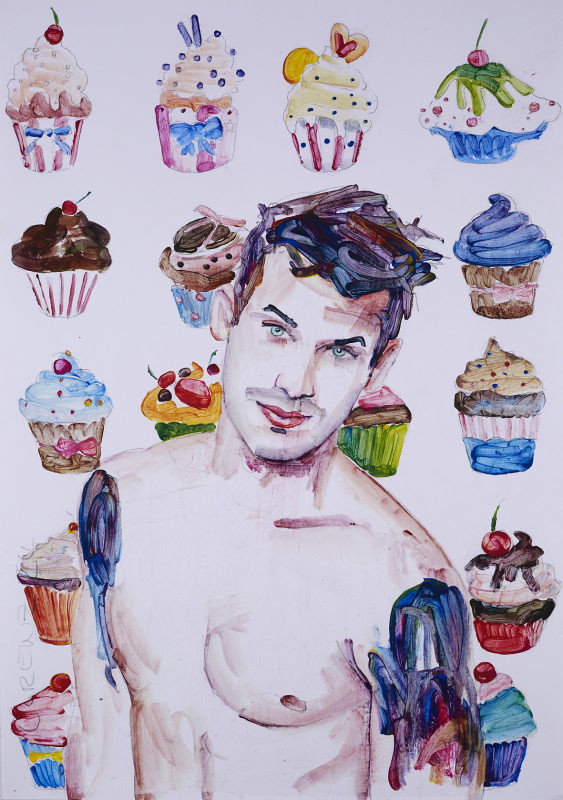 Nr.451_A4 | 2024 | Frank Lorenz | Original ca. 20x29 | gerahmt 50x40cm mit weissem oder schwarzem Holzrahmen und weissem Passepartout Acryl | Mischtechnik auf Papier