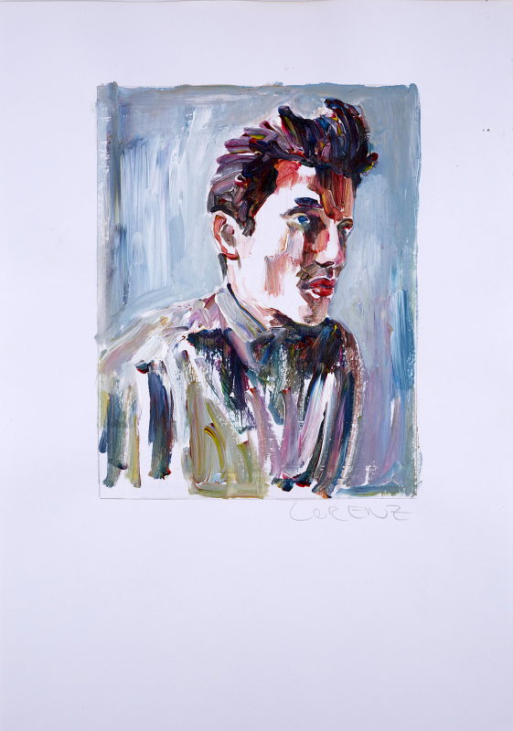 Nr.448_A5 | 2023 | Frank Lorenz | Original ca. 15x20 | gerahmt 24x30cm  mit weissem oder schwarzem Holzrahmen und weissem Passepartout Acryl | Mischtechnik  auf Papier